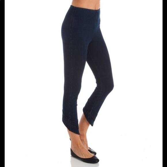 Lysse Malibu High Waist Crop Knit Denim Ankle Pants Sz S